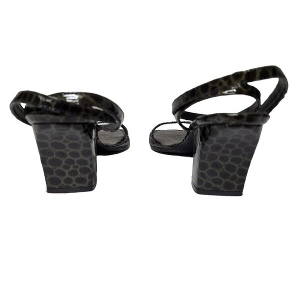 Vintage Seychelles Size 6 M California Block Heels Leather Black Animal Print - Picture 7 of 10